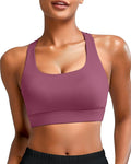 RUNNING GIRL High Impact Sports Bras for Women - Scoop Neck Strappy Sports Bra High Support Moulded Cup Workout Bra