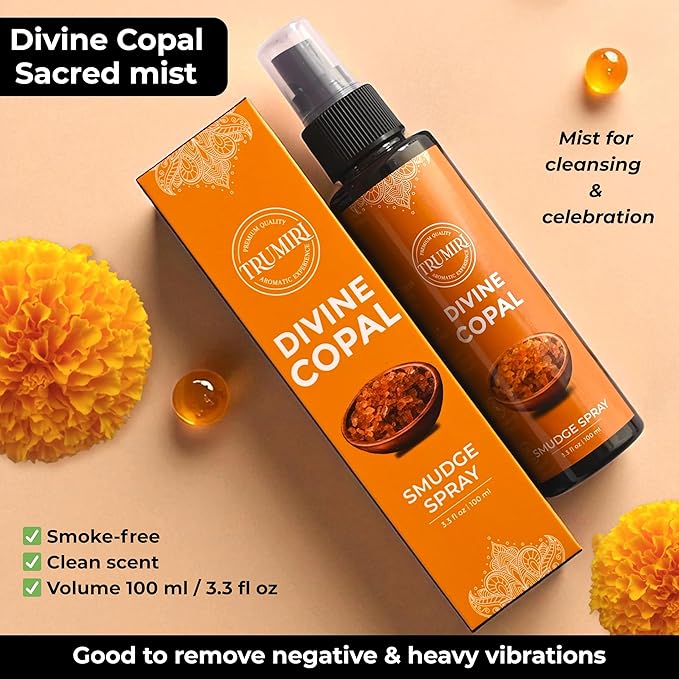 Copal Smudge Spray for Negative Energy Cleansing of Home - Non Toxic Body Mist Made with Copal Essential Oil - Natural Room Spray and Air Freshener