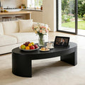 42.24” Modern Oval Coffee Table, MDF Center Table, Conference Table, Minimalist Accent Dinning Coffee Table for Living Room, Apartment,Office,Courtyard,No Assembly.(Black)