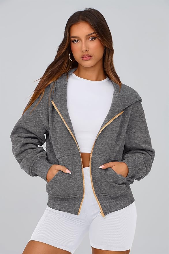 PRETTYGARDEN Hoodies for Women Sweatshirt Zip Up Hoodie Fall Fashion 2026 Trendy Long Sleeve Jackets Winter Clothing Outfits