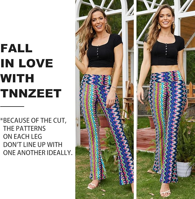 TNNZEET Black Flare Leggings for Women, Crossover Yoga Pants with Pockets Bootcut Flared Leggings