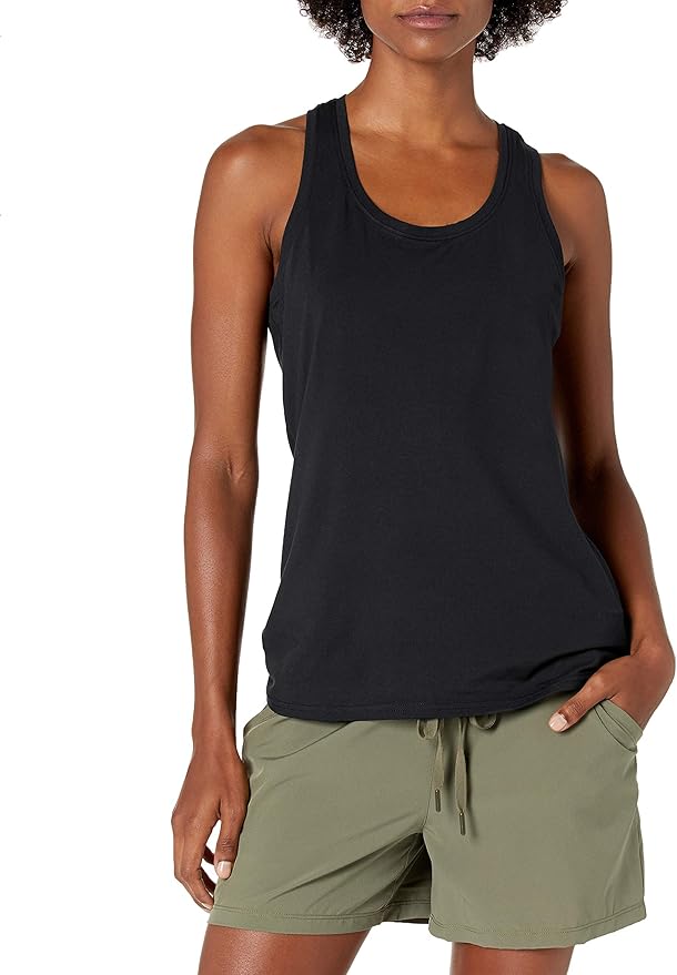 Amazon Essentials Women's Active Quick Dry Tech Stretch Racerback Scoop Neck Tank Top, Multipacks
