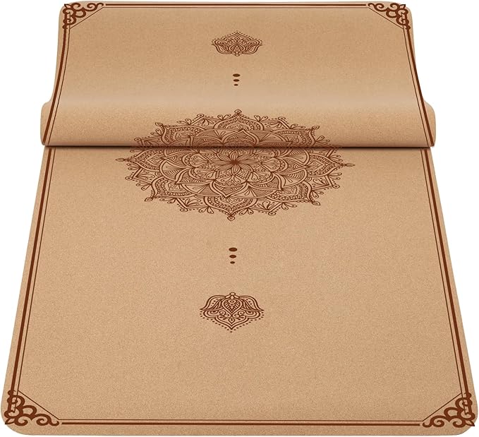 Premium Cork Yoga Mat Non Slip Thick Cork Exercise & Fitness Mat for Yoga, Pilates, & Home Workouts(72" x 24" x 5mm Thick)