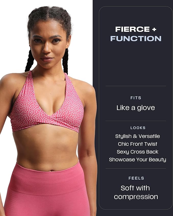 Aoxjox Women's Workout Sports Bras Fitness Metamorph Sienna Twist Bra Yoga Crop Tank