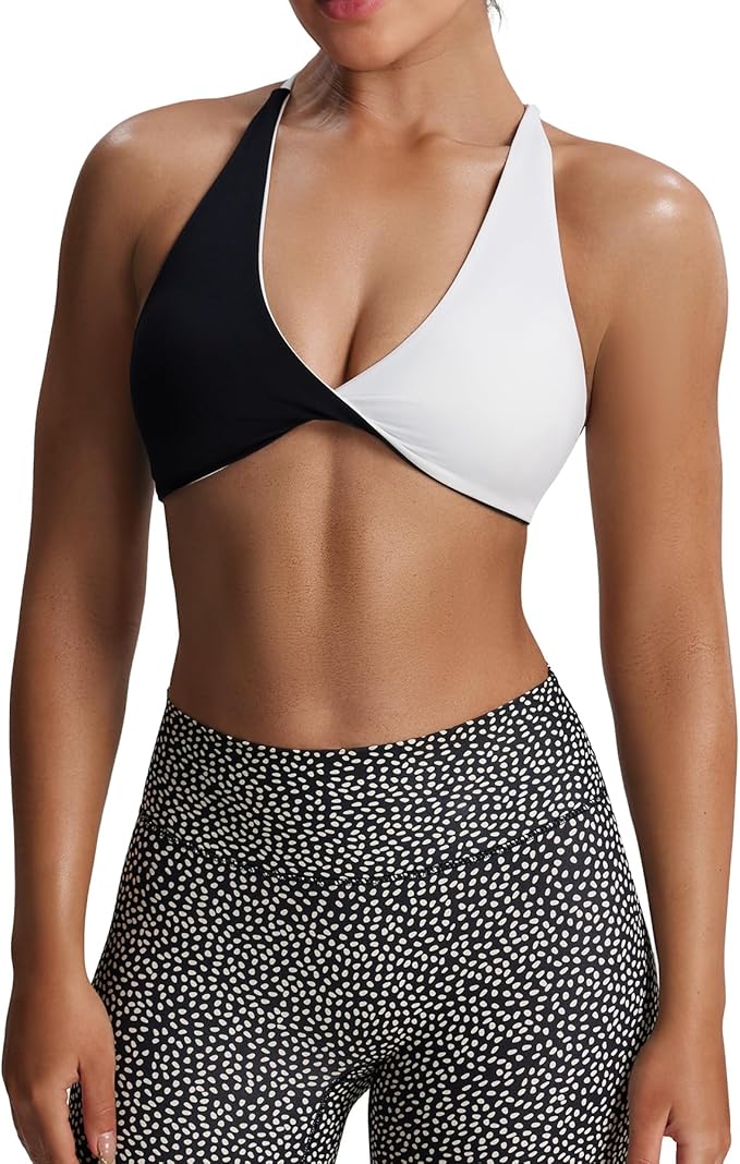 Aoxjox Women's Workout Sports Bras Fitness Metamorph Sienna Twist Bra Yoga Crop Tank