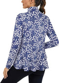 LURANEE Women's Golf Athletic Jackets with Pleated Tennis Skirt Hem Lightweight Full Zip Long Sleeve Shirts with Pockets