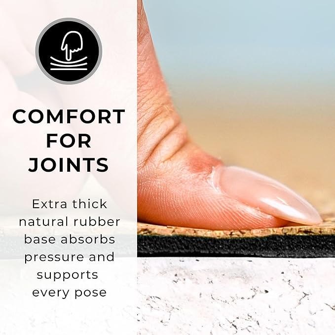 Plyopic Ultimate Cork Yoga Mat – Non-Slip Ultra-Premium Cork | Thicker, Longer & Wider for Extra Comfort | 100% Natural Grip & Eco Friendly | Optional Alignment Lines | For Yoga, Bikram & Hot Yoga