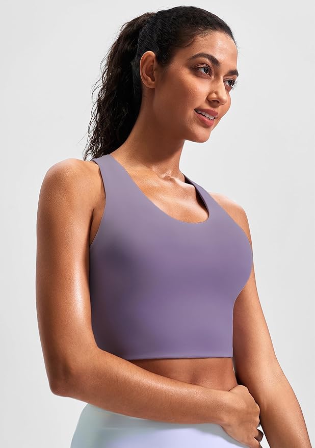 Sports Bras for Women Criss-Cross Back Padded Workout Tank Tops Medium Support Crop Tops for Women
