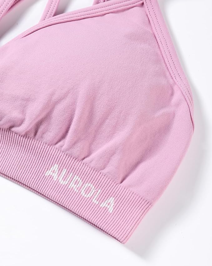 AUROLA Mercury Workout Sports Bras Women Athletic Removable Padded Backless Strapy Minimal Crop Top