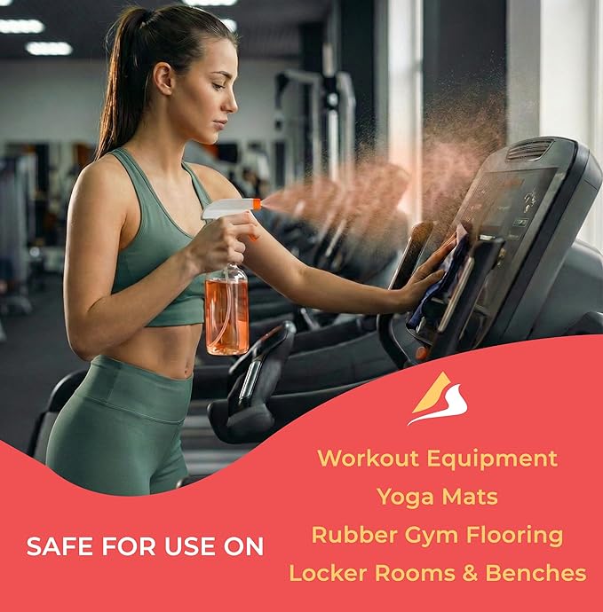 SwaytAway Fitness Mat Cleaner Concentrate – 32oz/Make 4 Gal - No-Slip No-Residue Citrus Essential Oil Formula – USA Made Aromatherapy Yoga Mat Spray for Home & Studio – Natural Cleaning Solution