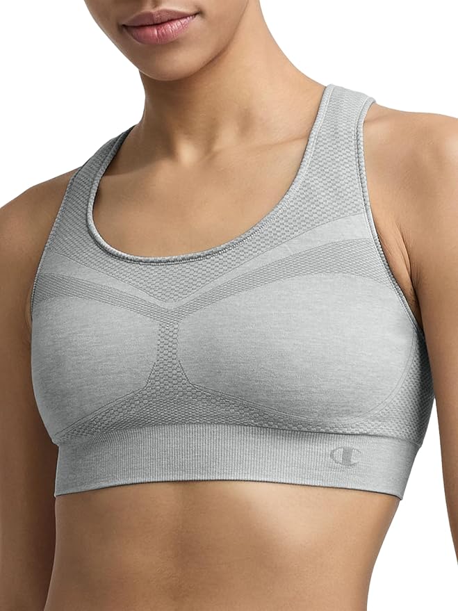Champion Women's Sports Bra, Infinity Racerback, Moderate Support, Seamless Sports Bra for Women