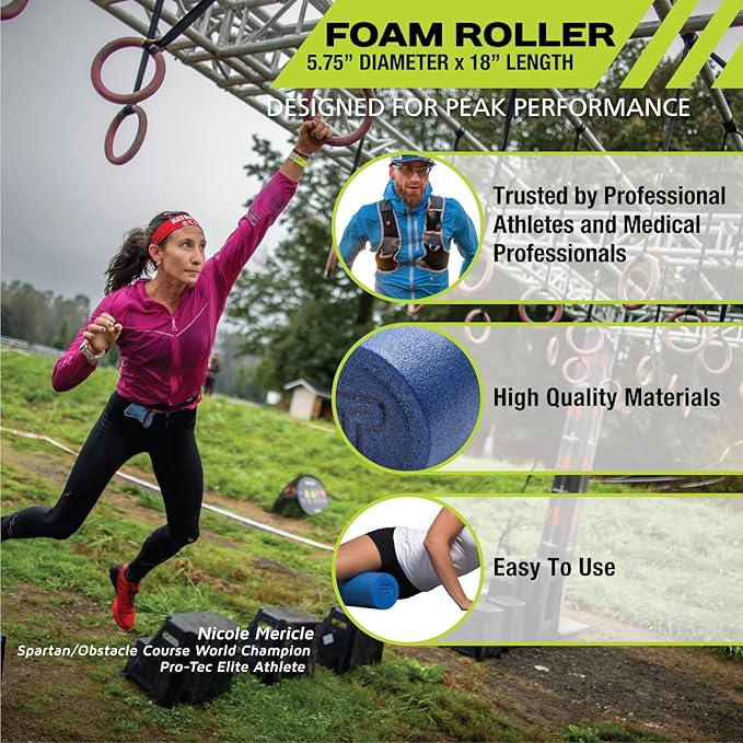 Pro-Tec Athletics Foam Roller, Deep Tissue Massage Roller for Recovery, Therapy, Flexibility, Circulation, and Muscle Release