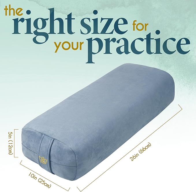 Florensi Meditation Cushion - Comfortable Floor Pillow - Traditional Tibetan Meditation Pillow with Beautiful Velvet Cover - Large Floor Cushion Seating for Adults - Premium Yoga Buckwheat Bolster
