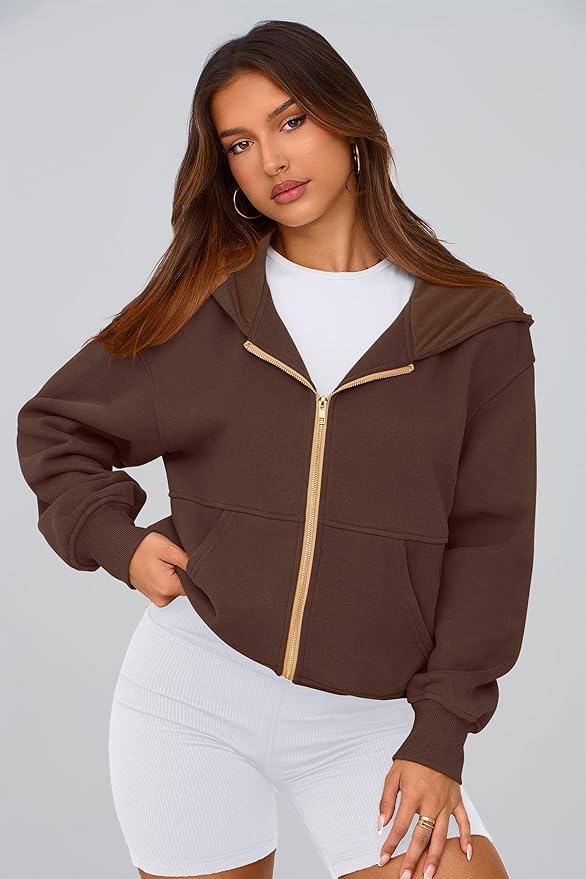 PRETTYGARDEN Hoodies for Women Sweatshirt Zip Up Hoodie Fall Fashion 2026 Trendy Long Sleeve Jackets Winter Clothing Outfits