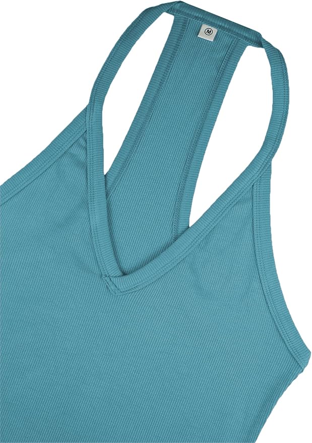 iGENJUN Workout Tops for Women Racerback Basic Tank Summer 2026 Camisole V Neck Slim Fit Ribbed Sleeveless