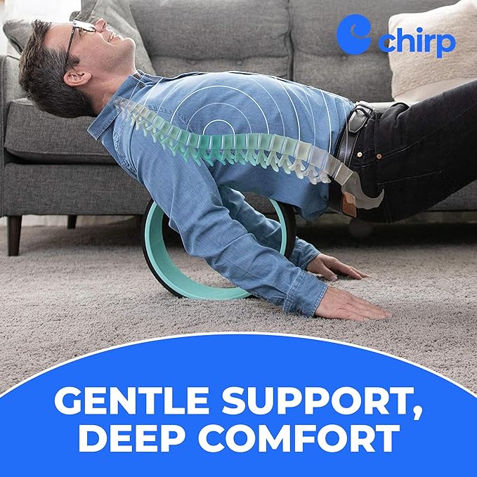 Chirp Wheel Foam Roller – Targeted Back & Neck Relief, Lumbar Spine Stretcher, Spinal Decompression Back Stretcher, Massage Roller with Density Foam for Physical Therapy, Supports 500lbs, 4-Pack Mint