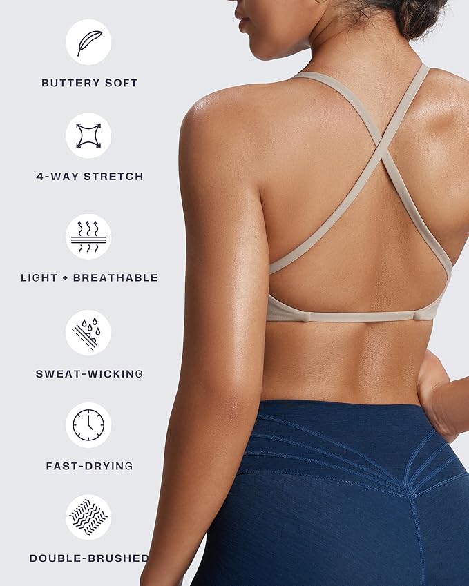 Aoxjox Women's Workout Sports Bras Fitness Metamorph Sienna Twist Bra Yoga Crop Tank