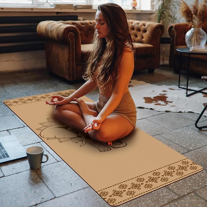 Premium Cork Yoga Mat Non Slip Thick Cork Exercise & Fitness Mat for Yoga, Pilates, & Home Workouts(72" x 24" x 5mm Thick)