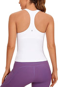 CRZ YOGA Butterluxe Workout Racerback Tank Tops for Women - Padded Athletic Spandex Yoga Shirts with Built in Bra