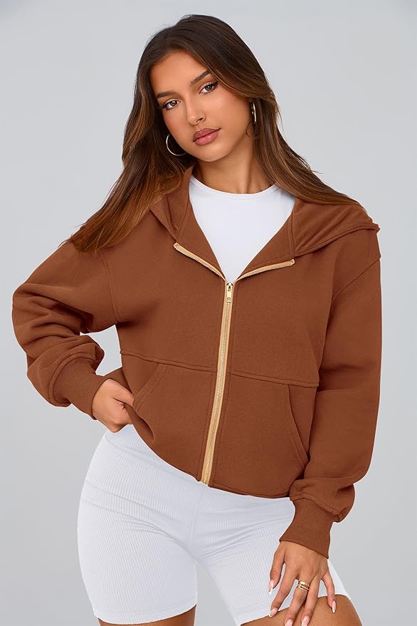 PRETTYGARDEN Hoodies for Women Sweatshirt Zip Up Hoodie Fall Fashion 2026 Trendy Long Sleeve Jackets Winter Clothing Outfits