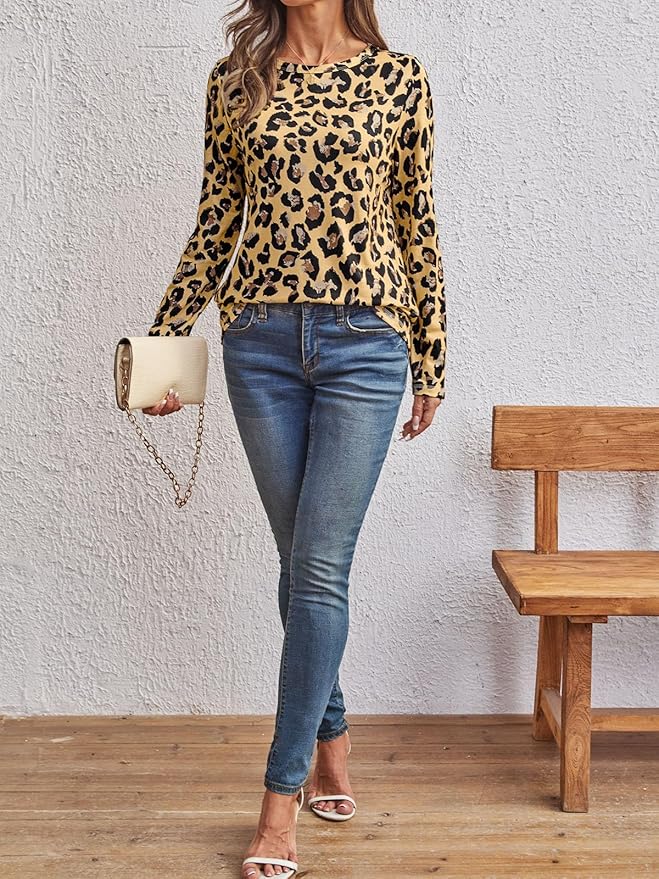 AUTOMET Women‘s Basic Long Sleeve Crewneck, Plus Size Winter & Spring Top, Casual Fall Tee for Teacher & Everyday Outfits