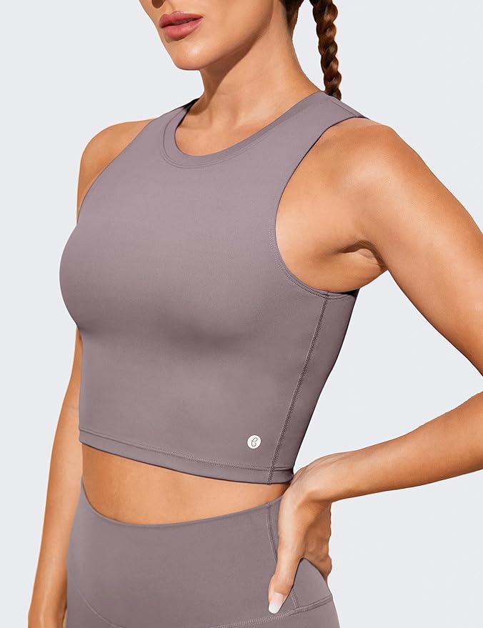 Natural Feelings Nudi Sports Bras for Women Removable Padded Yoga Tank Tops Sleeveless Fitness Workout Crop Tops