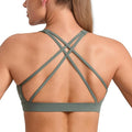 CRZ YOGA Butterbreeze Square Neck Sports Bras for Women - Strappy Thin Straps Workout Traning Padded Gym Halter Cami Top