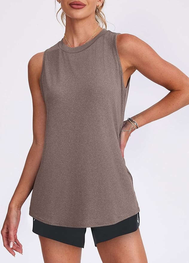Womens Workout Tank Tops Lightweight Sleeveless Shirts for Women Loose Fit Tops for Athletic Running Tennis Yoga