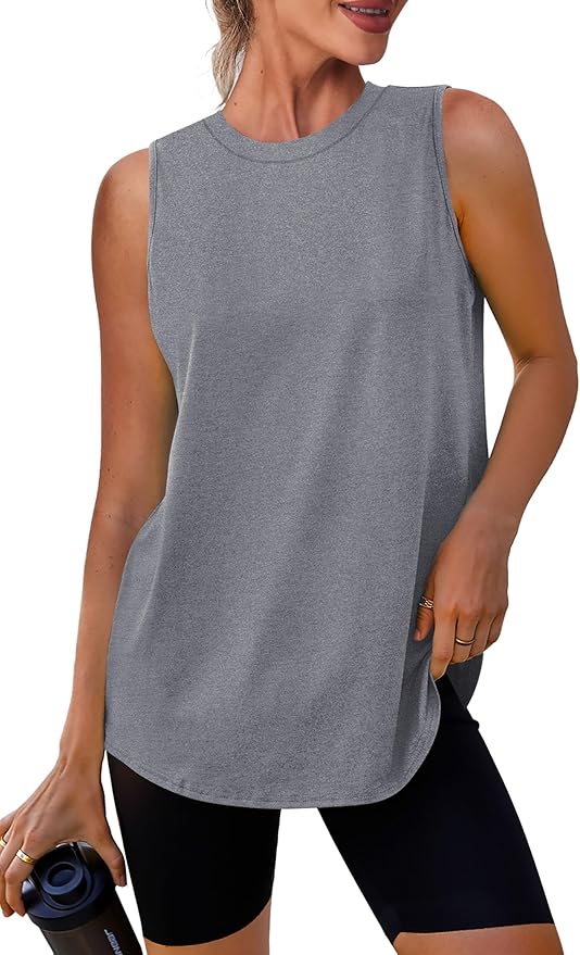 Womens Workout Tank Tops Lightweight Sleeveless Shirts for Women Loose Fit Tops for Athletic Running Tennis Yoga