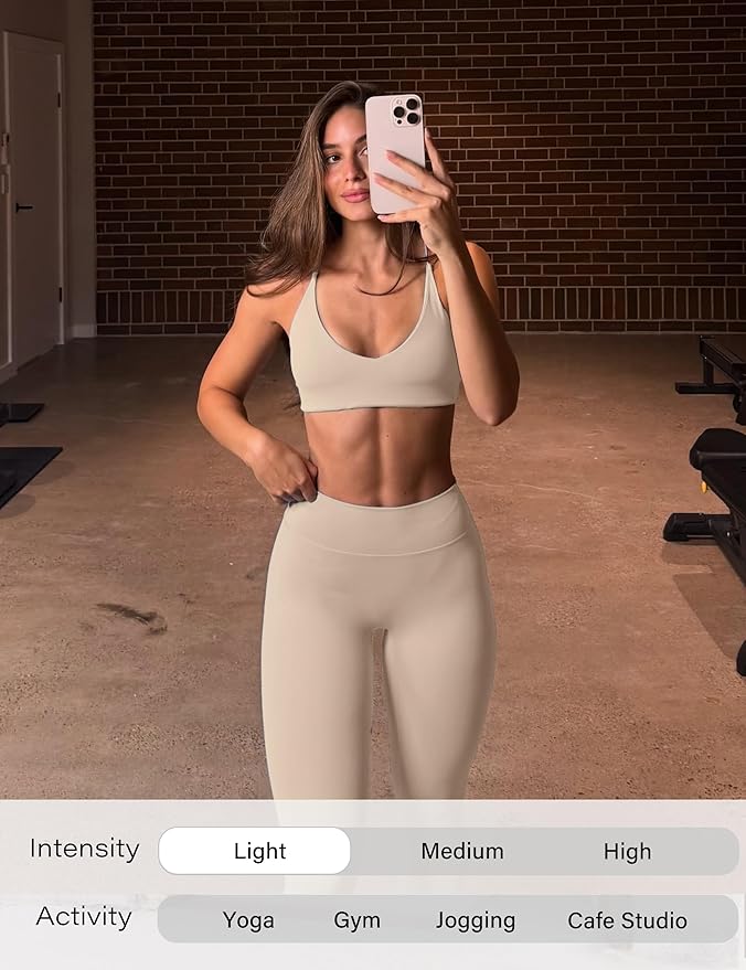 Unthewe Naked-Feel No Front Seam Leggings for Women - High Waisted Buttery Soft Workout Yoga Pants 25"