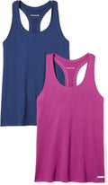 Amazon Essentials Women's Active Quick Dry Tech Stretch Racerback Scoop Neck Tank Top, Multipacks
