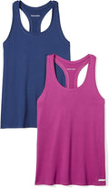 Amazon Essentials Women's Active Quick Dry Tech Stretch Racerback Scoop Neck Tank Top, Multipacks