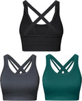 Sports Bras for Women HIigh Support, Criss-Cross Back Padded Strappy High Impact Sports Bras for Women Large Bust