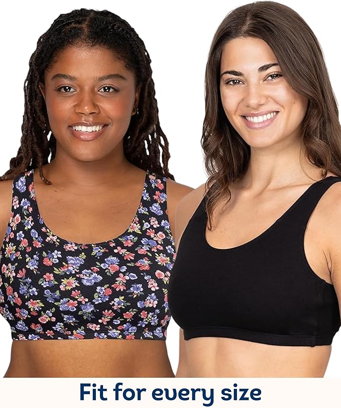 Fruit of the Loom Women's Built Up Tank Style Sports Bra Value Pack