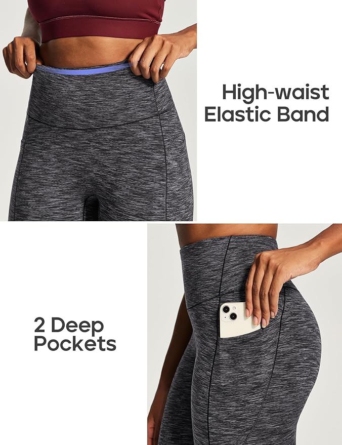 Heathyoga Scrunch Butt Lifting Leggings with Pockets for Women Tummy Control Compression Leggings No Front Seam Yoga Pants