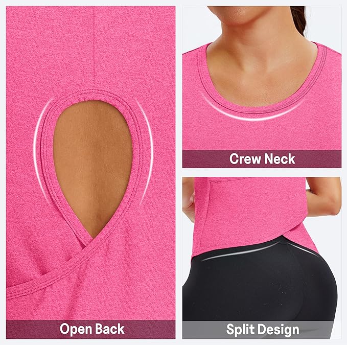 Alaroo Womens Workout Tank Tops Sleeveless Short Shirts for Sport Athletic Yoga Running Gym Loose Crop 2026