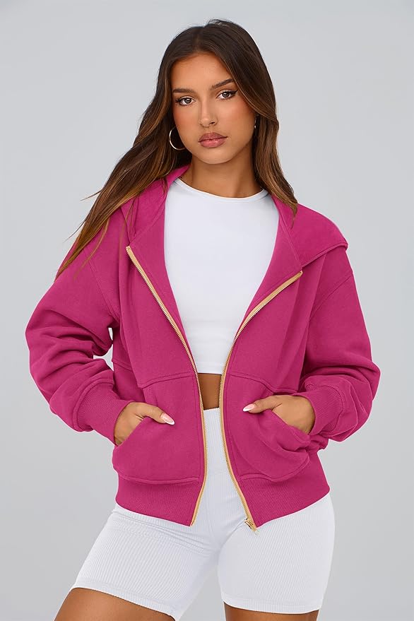 PRETTYGARDEN Hoodies for Women Sweatshirt Zip Up Hoodie Fall Fashion 2026 Trendy Long Sleeve Jackets Winter Clothing Outfits
