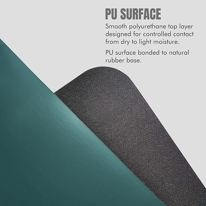 ORW Non Slip Hot Yoga Mat - Grip Surface & Natural Rubber Base, REACH Tested, Home & Studio Practice
