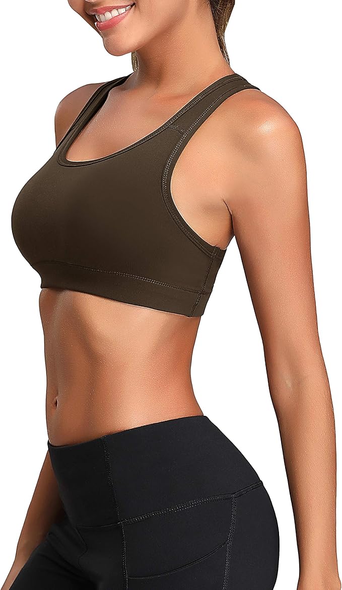 Oalka Women's Racerback Sports Fitness Support Workout Running Bras