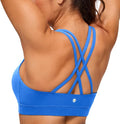 CRZ YOGA Naked Feeling Strappy Padded Sports Bras for Women - Fitness Workout Top Criss Cross Back Yoga Cami
