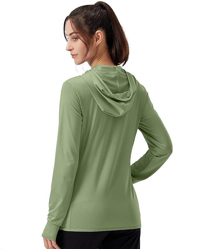 Soothfeel Women's UPF 50+ Sun Protection Hoodie Jacket Lightweight Long Sleeve Sun Shirt for Women with Pocket Hiking Outdoor