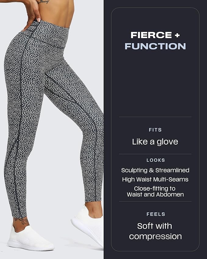 Aoxjox High Waisted Workout Leggings for Women Trinity Yoga Pants 26.5"