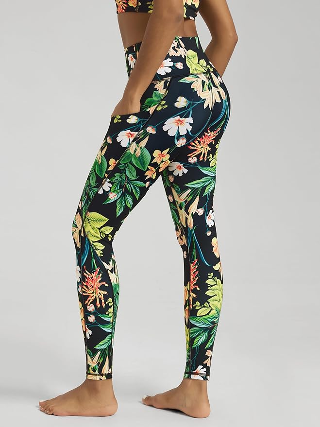ODODOS Women's High Waisted Yoga Leggings with Pockets, Tummy Control Non See Through Workout Athletic Running Yoga Pants