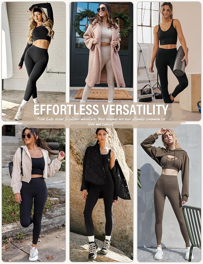 High Waisted Leggings with Pockets for Women Buttery Soft Full Length Capri Workout Yoga Pants