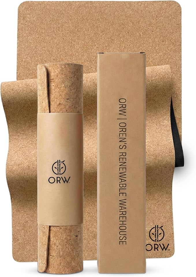 ORW Non Slip Hot Yoga Mat - Grip Surface & Natural Rubber Base, REACH Tested, Home & Studio Practice
