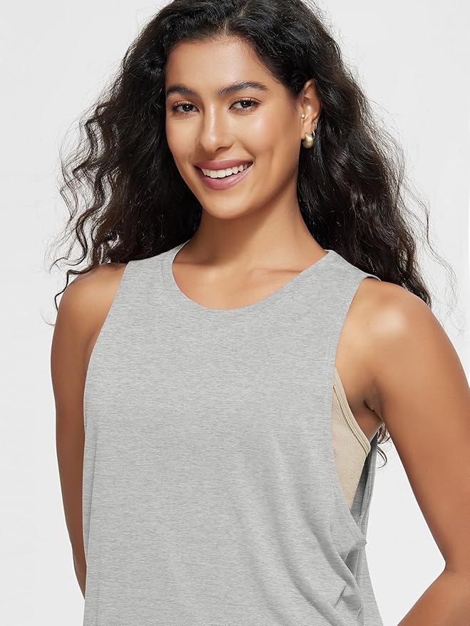 ODODOS 3-Pack Loose Tank Tops for Women Sleeveless Gym Athletic Workout Tops Yoga Shirts