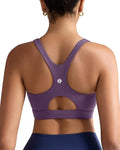 RUNNING GIRL Sports Bras for Women High Support,Racerback High Impact Grey Sports Bra Moulded Cup Workout Bra Push up