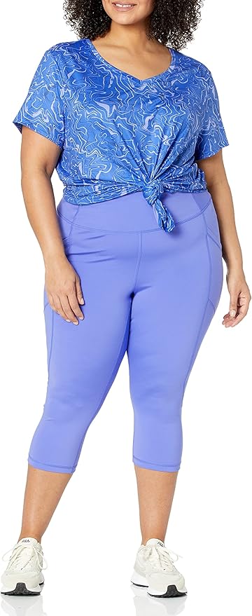 Amazon Essentials Women's High Waisted Active Sculpt Workout Athleisure Capri Leggings with Pockets