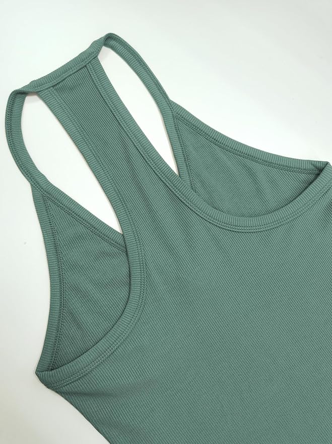 iGENJUN Workout Tops for Women Racerback Basic Tank Summer 2026 Camisole V Neck Slim Fit Ribbed Sleeveless