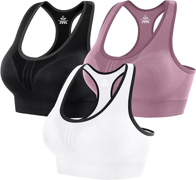 Heathyoga High Impact Sports Bras for Women High Support Padded Sports Bra Pack Racerback Bras for Women Workout Bra Sets